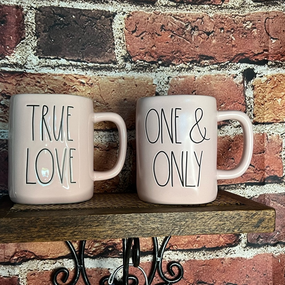 NEW Rae Dunn Couples Gift Coffee Cups Mugs Set of 2 True Love One & Only
